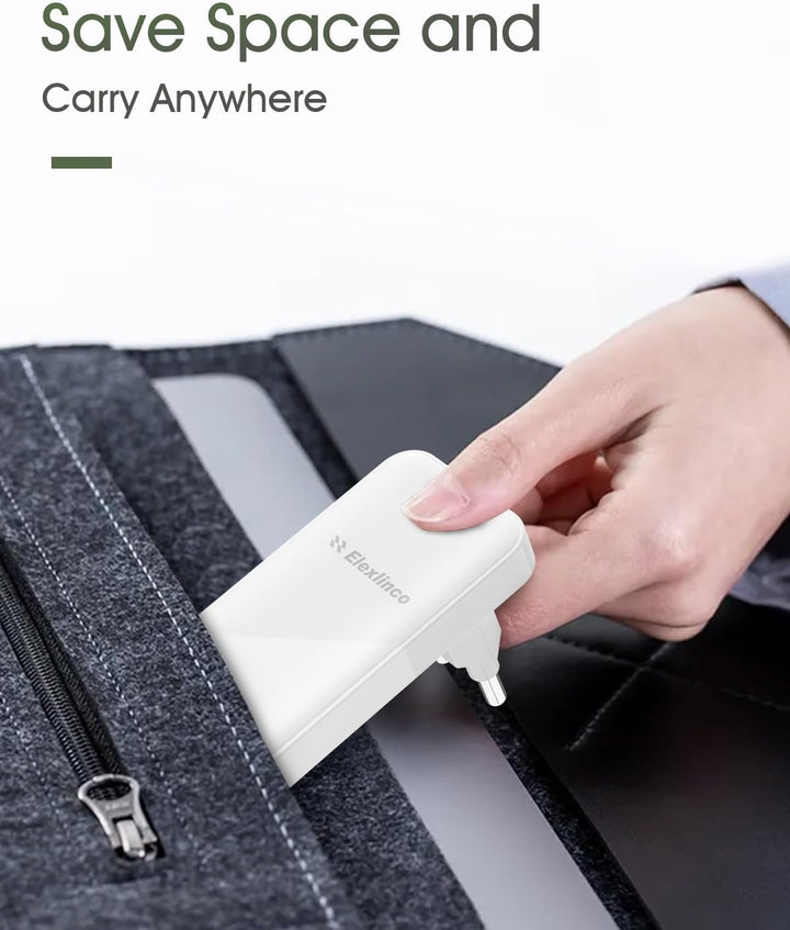USB C Ladegerät 35W, Elexlinco 2-Port Schnell Kompakt Netzteil, PD 3.0 USB C Power Adapter Ladesteck