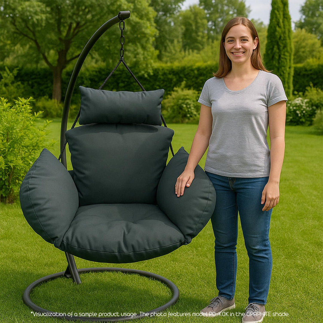Ferocity Hängesessel Kissen XXL, Polster, Auflage für Polyrattan/Rattan Hängeschaukel, Hängekorb, Sc