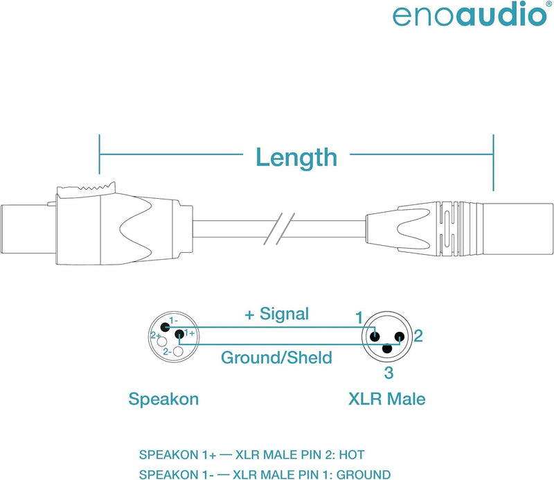 enoaudio Mogami 3082 High-End Lautsprecherkabel | Neutrik Gold XLR male - Speakon | HiFi, 15 m, 15 m