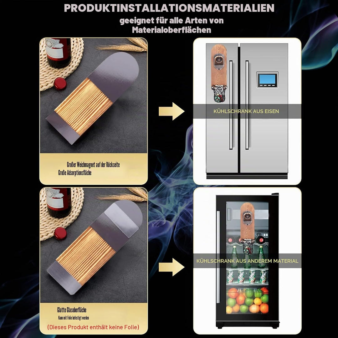 Bieröffner Wand mit Kronkorken Sammler, Magnetischer Flaschenöffner Wand, Wandflaschenöffner mit Auf