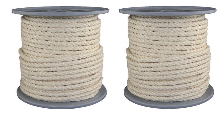 Sisal Sisalseil Durchmesser 8 mm - 2 mal 50 Meter auf Scheibenspule, total 100 Meter Seil
