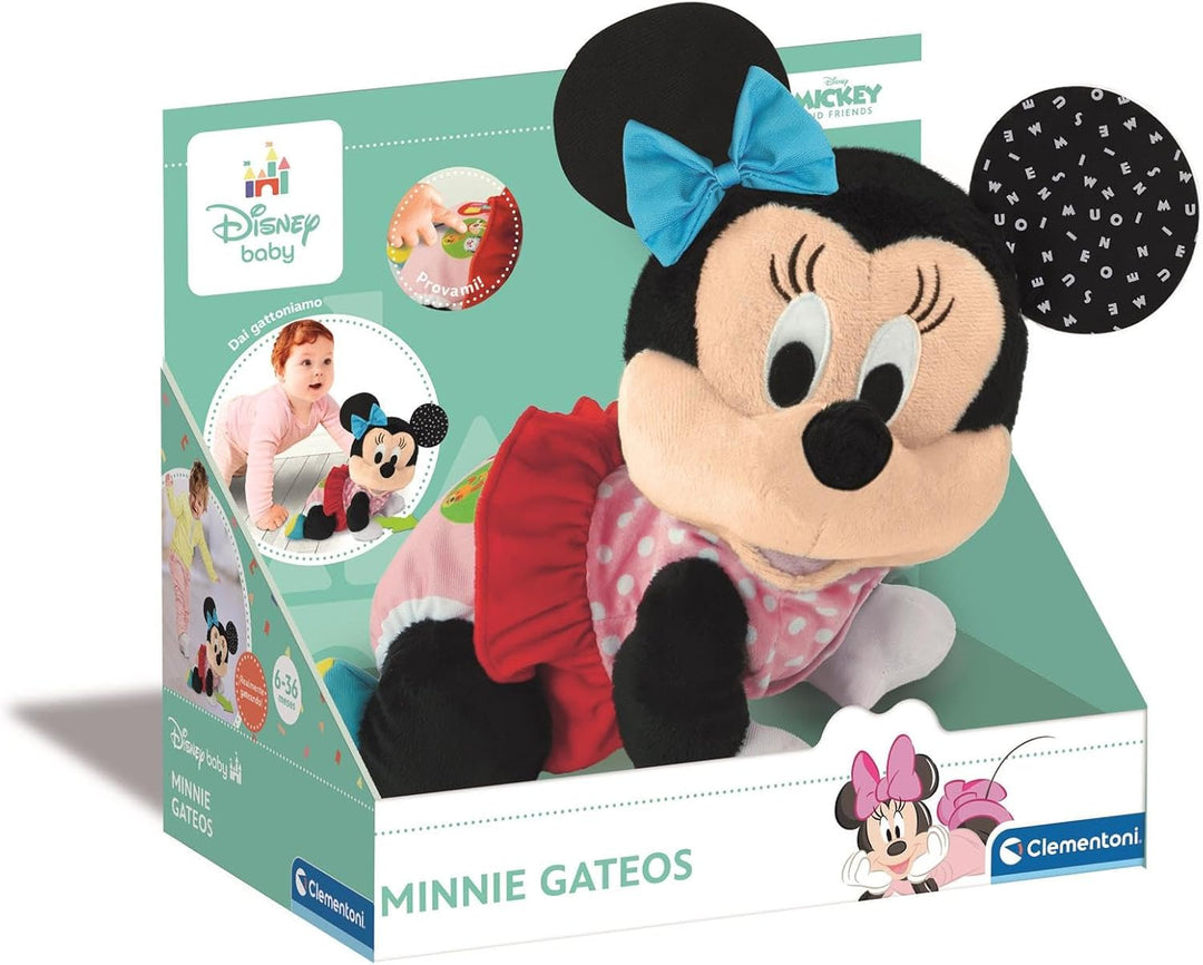 Clementoni - Baby Minnie Gateos - Interaktives Plüschtier für Babys, mit dem Sie Ihre ersten Schritt