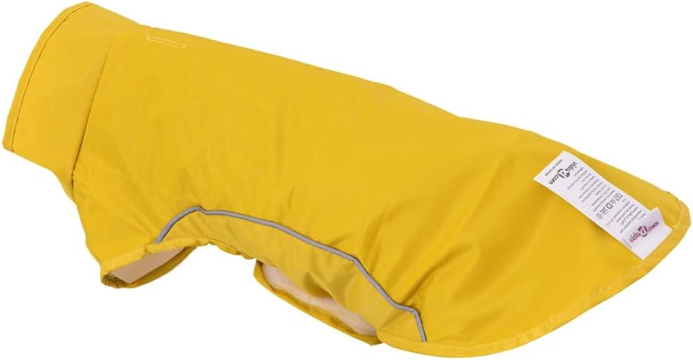 vidaXL Hunde Regenmantel mit Reflexstreifen Polyester Gelb M, Hundemantel, Hundejacke, Regenjacke fü
