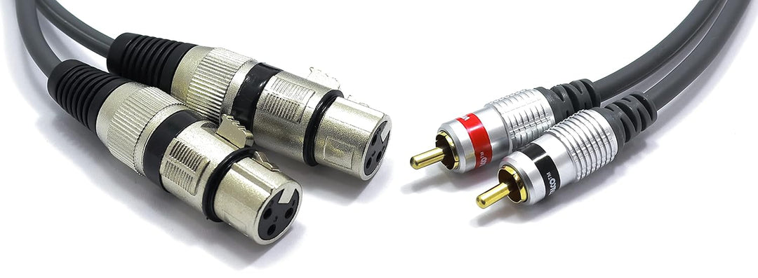 2x XLR Buchse auf 2x Cinch Stereo Kabel 1.5m Mikrofonkabel 3 Polig auf Chinch Adapter 2-XLR-F/2RCA 1