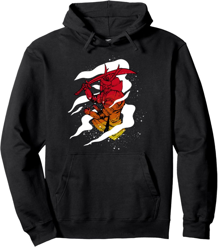 Japanische Kunst Samurai Vintage Kämpfer Retro Pullover Hoodie