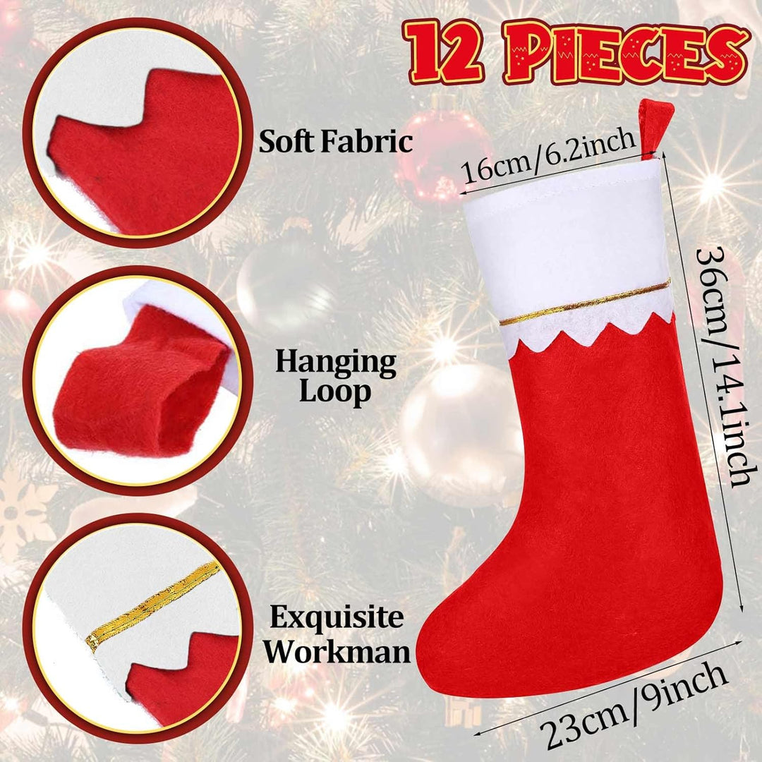 12 Stück Weihnachtsstrumpf Personalisiert,Weihnachtssocken Zum Aufhängen,Nikolaus Socken Zum Befülle