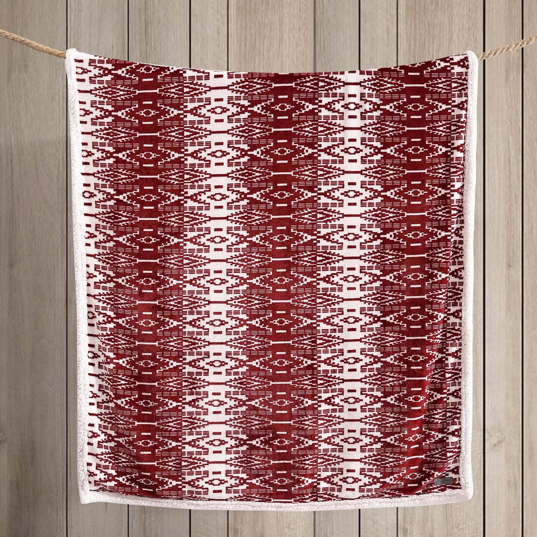 Eddie Bauer Sherpa Cozy San Juan Red Plush Throw, 50x60 Rot, Rot