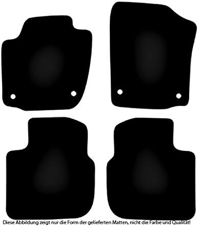 Bär-AfC Auto Fussmatten Royal passend für Skoda Rapid NH 2012-2019, Autoteppiche Velours Schwarz, Ra
