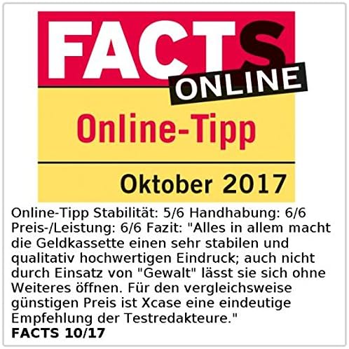 Xcase Geldkassette: Geld- & Dokumentenkassette, Stahl, Elektronik-Schloss, A4, Stahlkabel (Geldkaset
