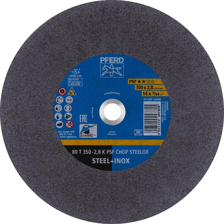 Trennscheibe Metallkreissäge, 5 Stück | T 350x2,8x25,4mm Universal-Linie PSF CHOP STEELOX | 69690001