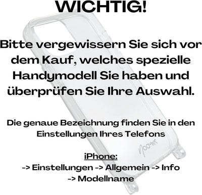 NOOMYA® Premium Fashion Handykette | Set Handyhülle iPhone 11 PRO & Handyband Midnight Star | Handyg