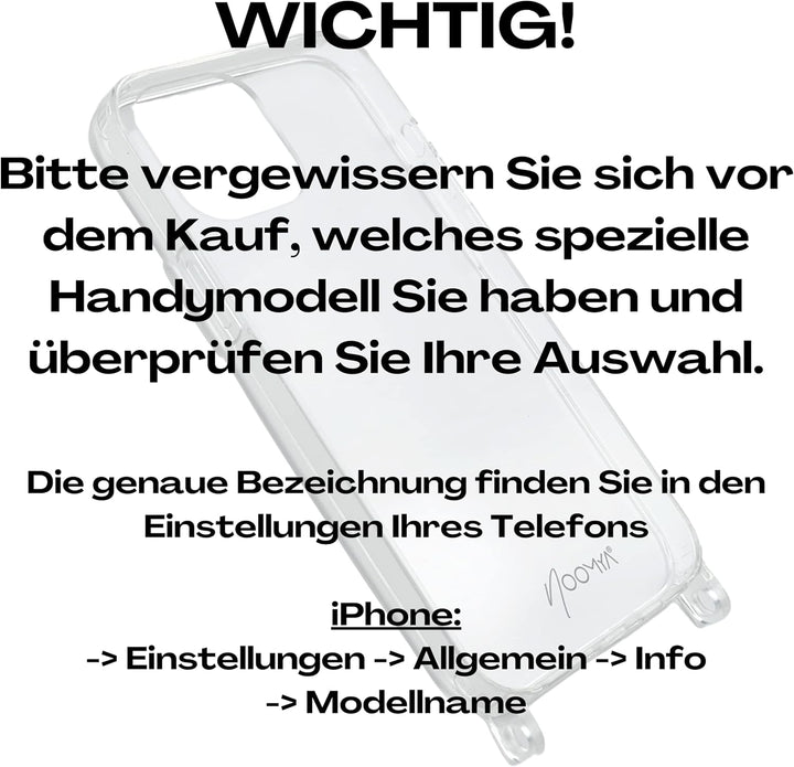 NOOMYA® Premium Fashion Handykette | Set Handyhülle iPhone 13 PRO &amp; Handyband Midnight Star | Handyg