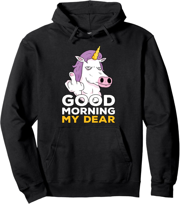 Lustiges Einhorn I Hallo Montag I Sprüche I Good Morning Pullover Hoodie