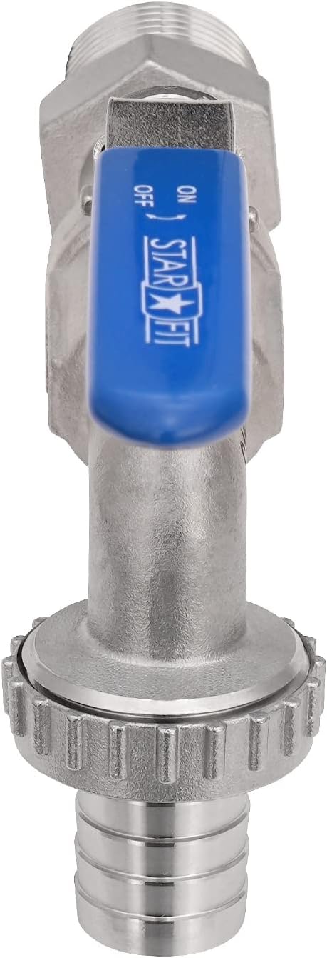 Sanitop-Wingenroth Edelstahl Kugelauslaufventil 3/4 | Wasserhahn Garten | Hebel-Schliess-Sicherung |