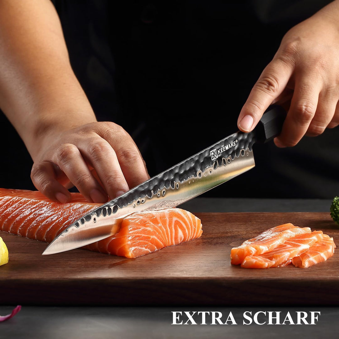 KEEMAKE Sashimi Sushi Messer, Japanisches Messer Fischmesser 25 cm Klinge aus hochwertigem Edelstahl