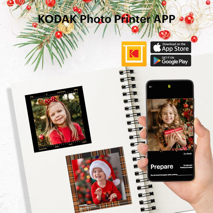 KODAK Mini 3 Retro 4PASS Mobiler Fotodrucker (7,6x7,6cm) - Weiss s Weiss, s Weiss