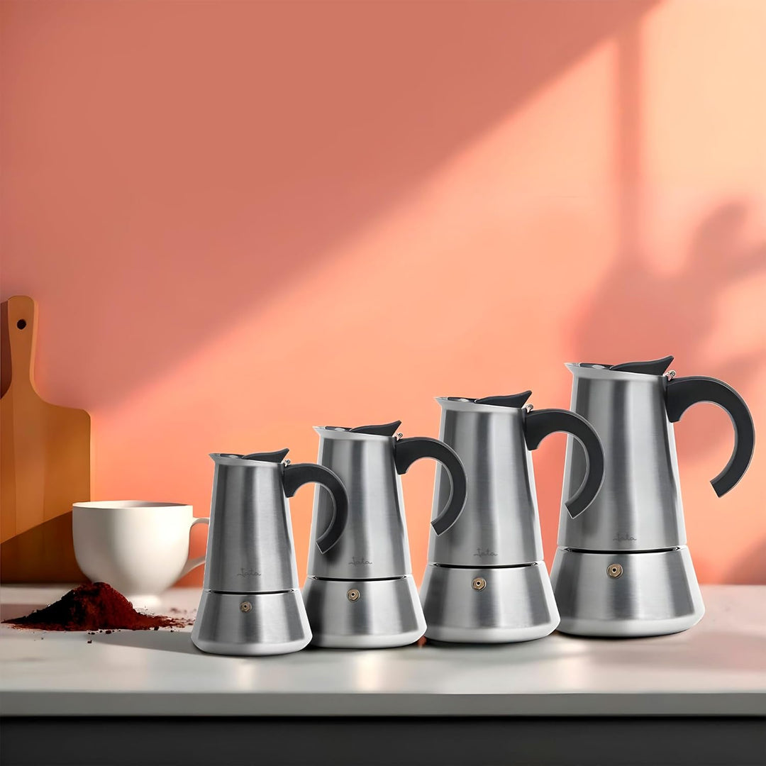 Jata Hogar Espressokocher, Edelstahl, Silber, 13 cm