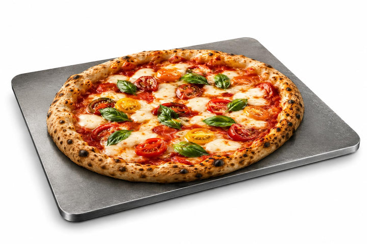 Backstahl 38x33x0,8 cm für Pizza und Brot 8mm Pizzastahl Massiv und kugelgestrahlt Backstahl