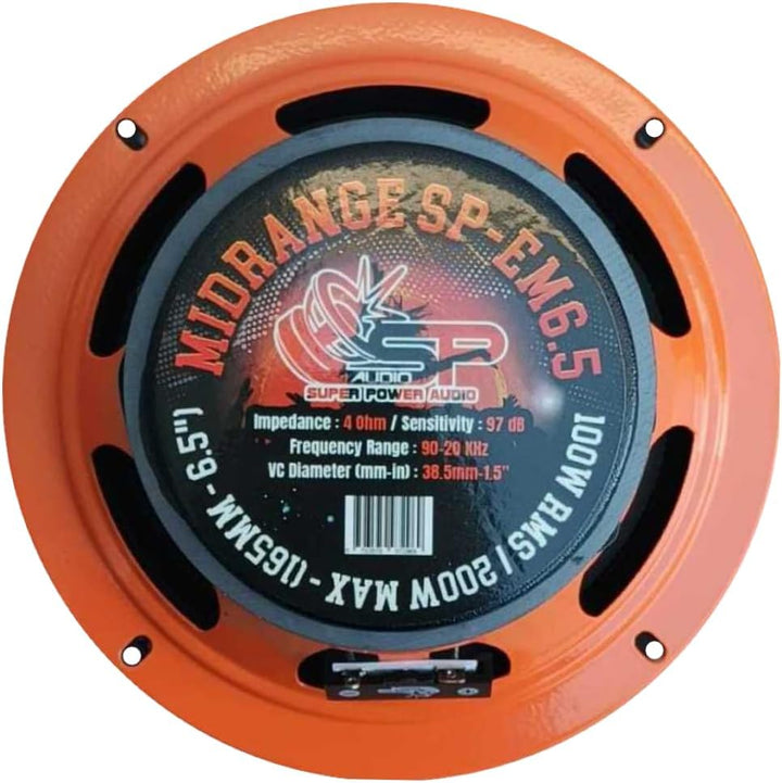 SP Audio 1 SP-EM6.5 16,5 cm Mitteltöner 16,5 cm 165 mm 6,5" Durchmesser, 100 Watt RMS, 200 Watt max.
