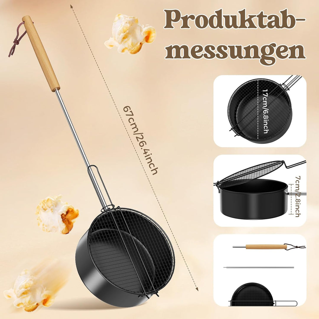 Popcorn-Grillpfanne für Lagerfeuer &amp; Grill, Outdoor Popcorn-Pfanne für Lagerfeuer, Grill und Feuersc