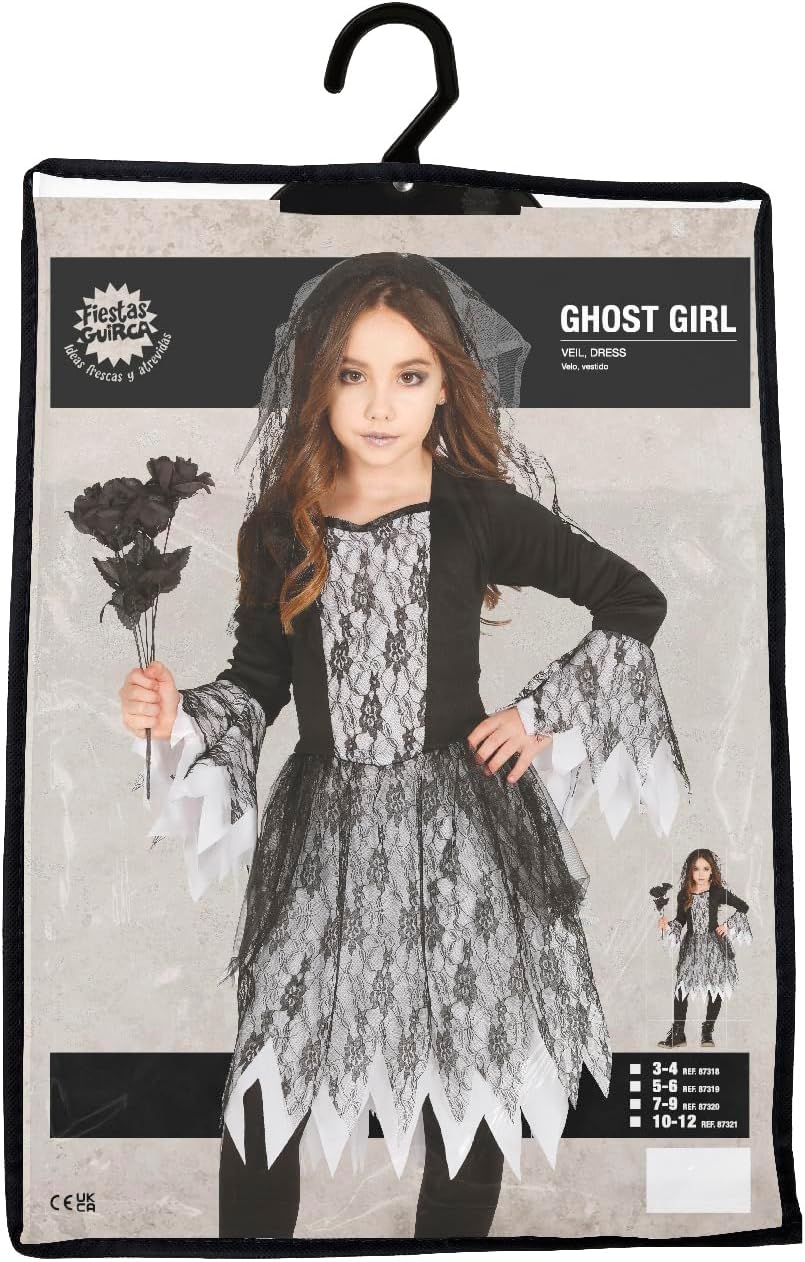 FIESTAS GUIRCA Gothic Braut Kostüm für Mädchen 3-4 Jahre, 3-4 Jahre