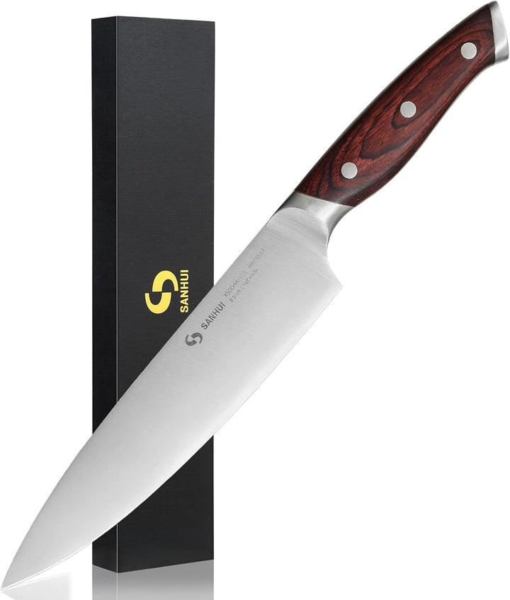 Kochmesser,Profi Messer aus hochwertigem Kohlenstoffstahl, scharfes Küchenmesser mit ergonomischem P