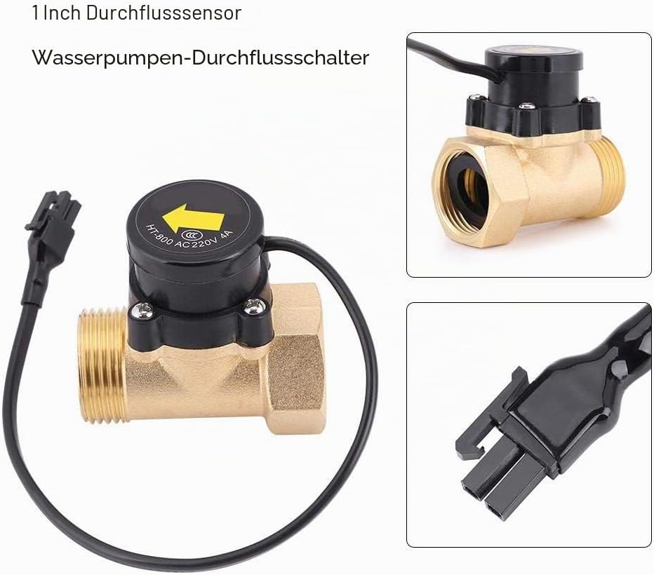 VIFER Schalter für Durchflusssensor, HT-800 G1, Gewinde 220 V, Schalter für Wasserdurchfluss, Wasser