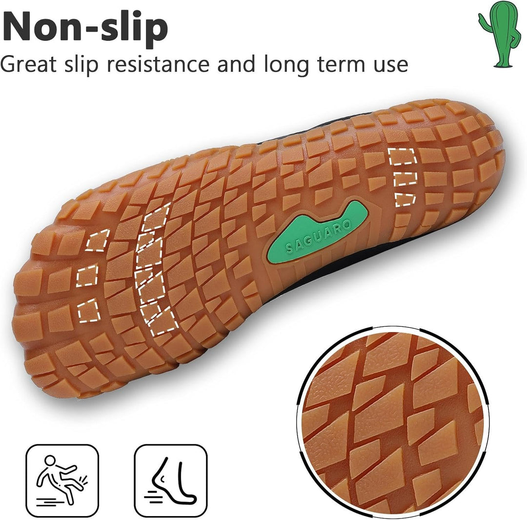 SAGUARO Unisex Barfussschuhe Leicht rutschfest Traillaufschuhe für Outdoor &amp; Indoor 46 EU Schwarz Me