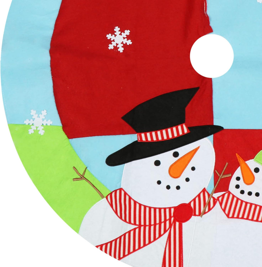 com-four® Christbaumdecke Ø 100 cm - Weihnachtsbaum Unterlage mit weihnachtlichem Motiv - Weihnachts