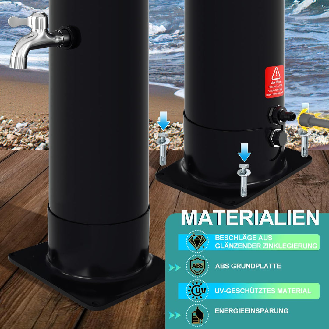 Solardusche 20L Bogen Solar Gartendusche warmes Wasser Bis Zu 60°C Ohne Stromanschluss Pooldusche Ca