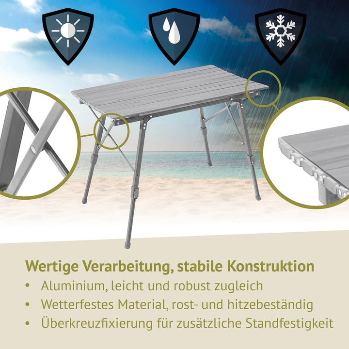 Campingtisch klappbar höhenverstellbar Falttisch tragbar Aluminium inkl. Tragetasche Outdoortisch we