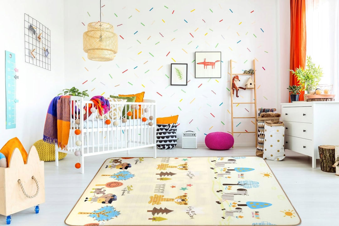 NICEkids Faltbare Matte für Babys | Zweiseitige Schaumstoffmatte für Kinder, Babymatte, Kindermatte,