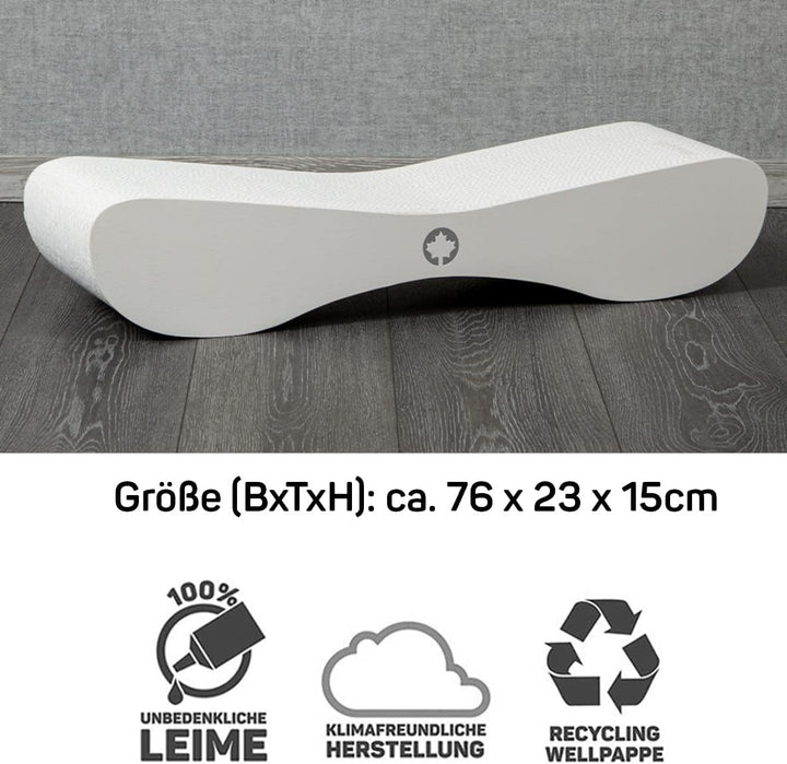 CanadianCat Company | Kratzbrett Satellite 2.0 - White Edition - Kratzpappe in weiss | ca. 76 x 24 x