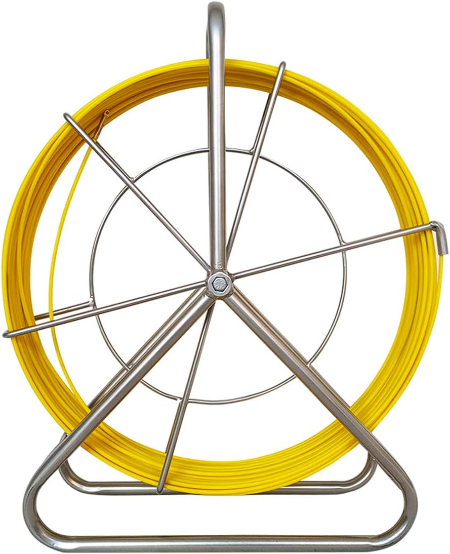 IRSCorp Fiberglas Kabel Rad 100 m Ø 4.5 mm Glasfaserstab inkl. Stahlhaspel Fischband 304 Edelstahl F