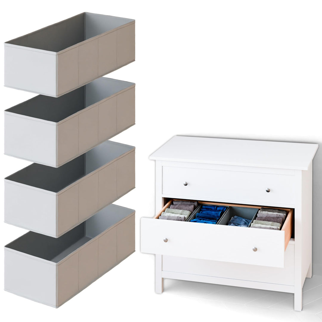 4x Organizer für Hemnes Kommode, Unterteilung für Schublade, 42 x 20,5 x 13cm, ideal für T-Schirts,