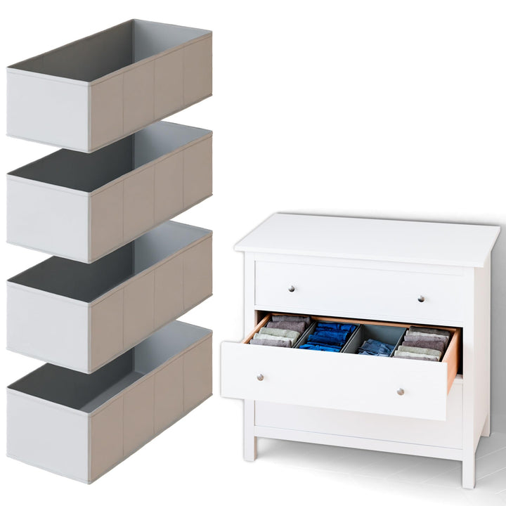 4x Organizer für Hemnes Kommode, Unterteilung für Schublade, 42 x 20,5 x 13cm, ideal für T-Schirts,