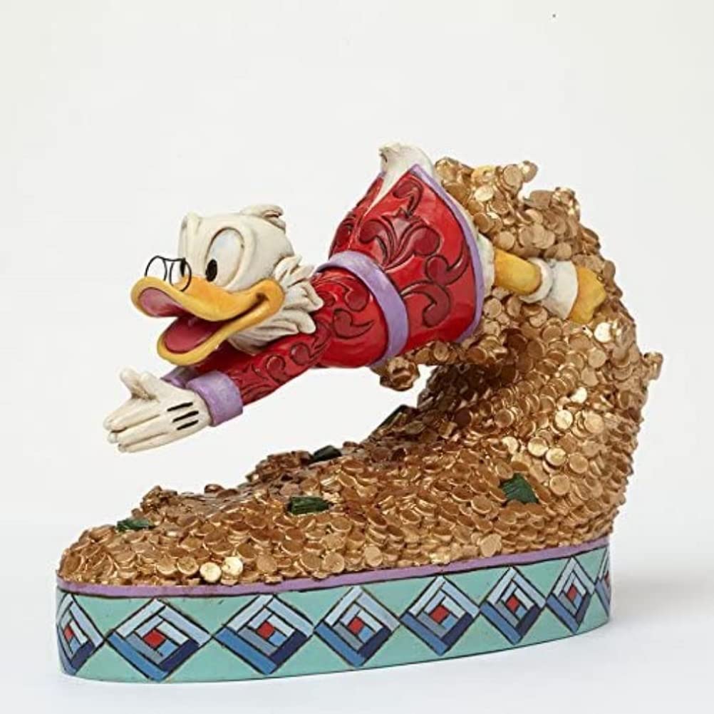 Disney Traditions 4046055 Scrooge McDuck Figurine Schatz Tauchen 12,5 cm, Bunt