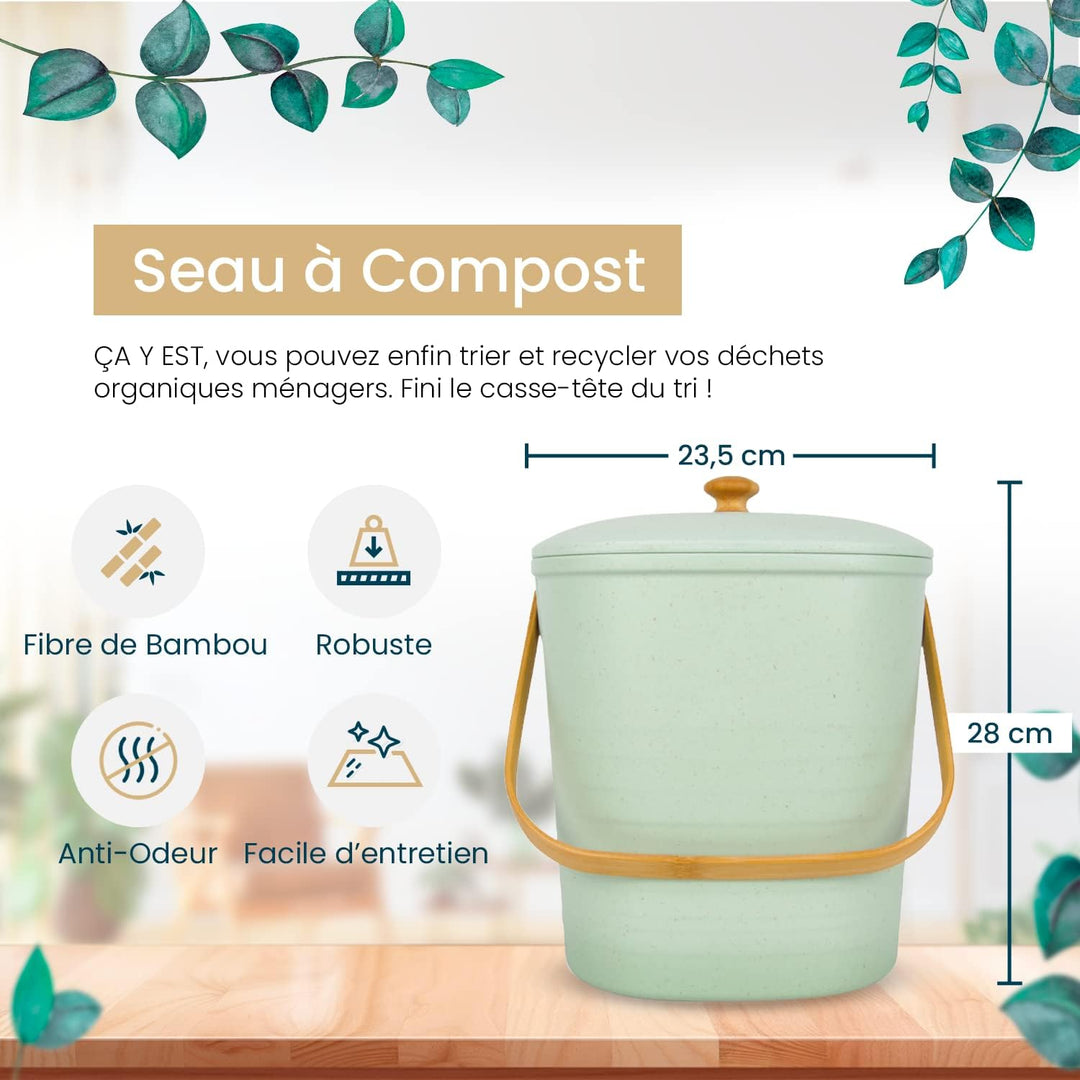 BIRAMBEAU - Kompostwasser, 6 l, Farbe: Grün
