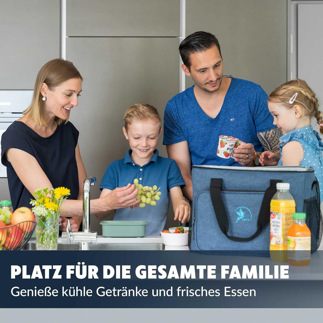 Obics Kühltasche klein 20L & Gross 30L, Kühlbox faltbar mit Flaschenöffner Lunchtasche Herren - lang