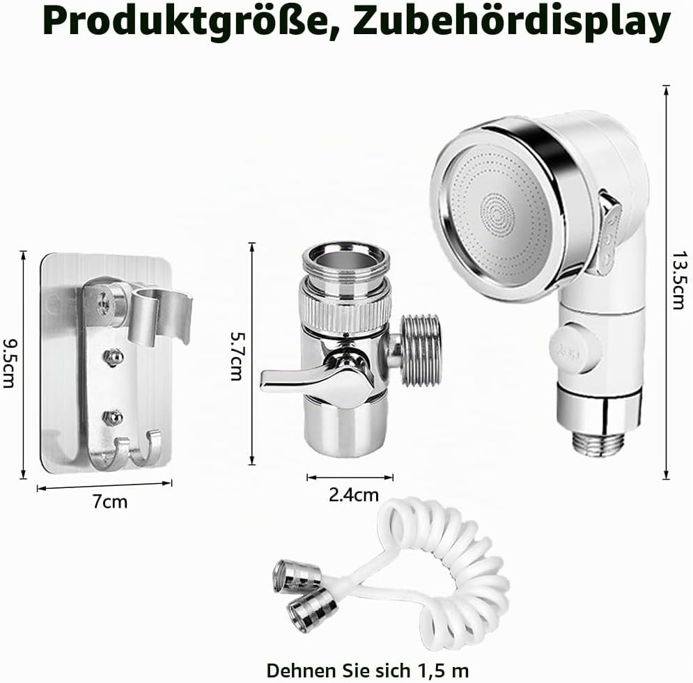 Handbrause für Waschbecken,Duschkopf Set Extern für Waschbecken, mit Schlauch(1.5m), Waschbeckenbrau