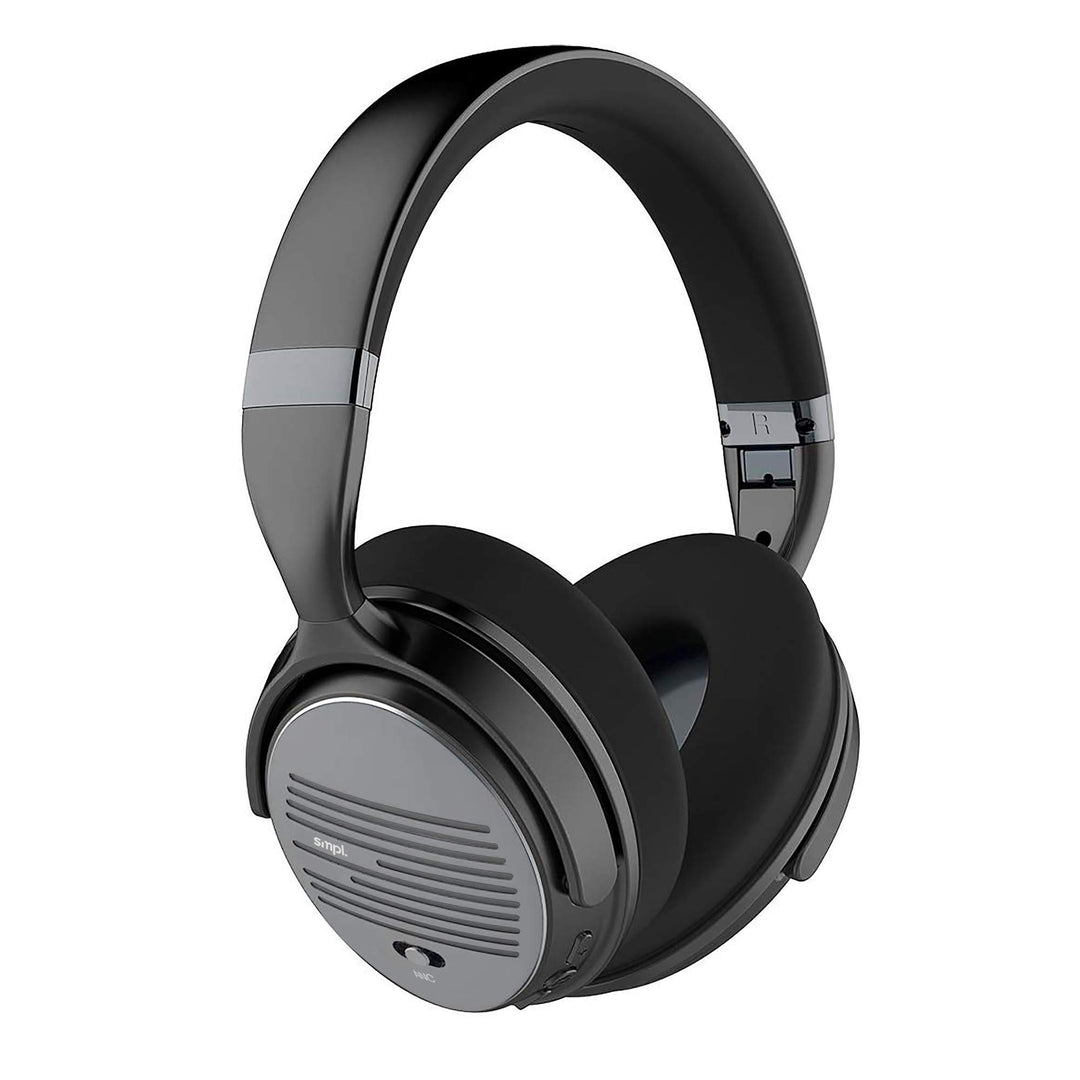 Smpl Noise Cancelling Kopfhörer - Bluetooth-Over-Ear-Kopfhörer, mit Mikrofon zum Anrufen, 16-Stunden