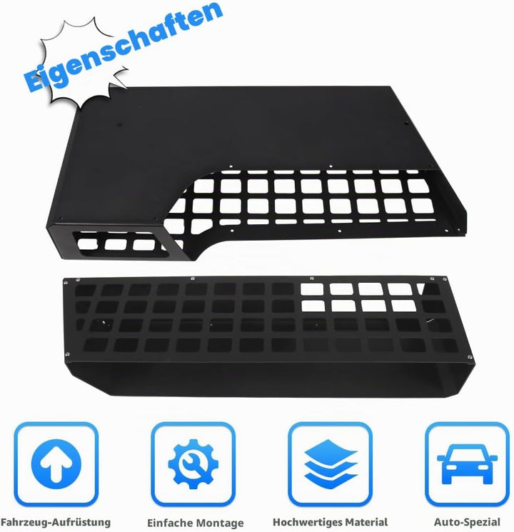 Aufbewahrungskorb für den Kofferraum, Innenregal, MOLLE-Panel, Aluminiumlegierung, kompatibel mit Gr