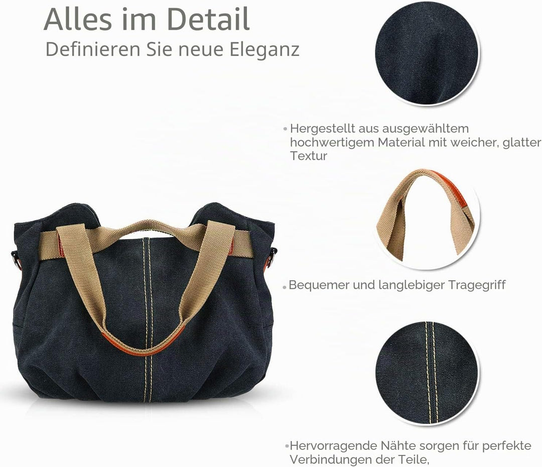 NICOLE & DORIS Canvas Tasche Damen Tragetaschen für Damen Schultertaschen Umhängetasche Leinwand Han
