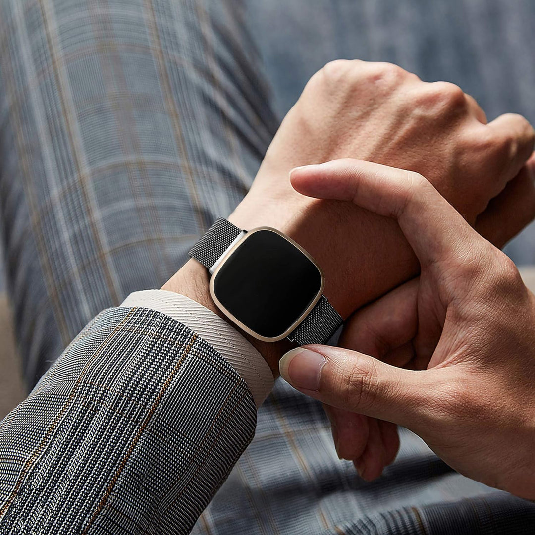 Faliogo Kompatibel mit Fitbit Versa 3 Armband/Fitbit Versa 4 Armband/Fitbit Sense Armband, Edelstahl
