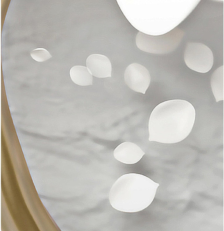 Runa Art Wandbilder Blumen 5 Teilig Bild auf Vlies Leinwand Deko Wohnzimmer Abstrakt Baum Weiss Gold
