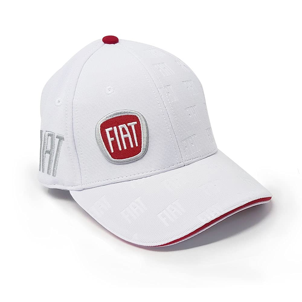 Fiat unisex-adult Curved Visor Cap - White Fiat 21238 Kappe mit gebogenem Visier wei e, Weiss, Einhe