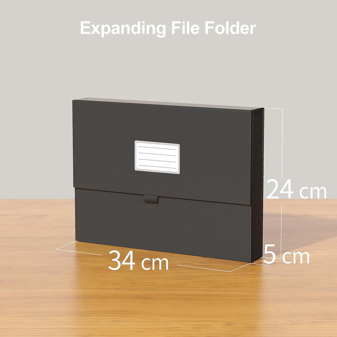 JiaWei Fächermappe - Dokumentenmappe A4 7 Fächern, Ordner Organizer mit Magnetisch Deckel, Etiketten