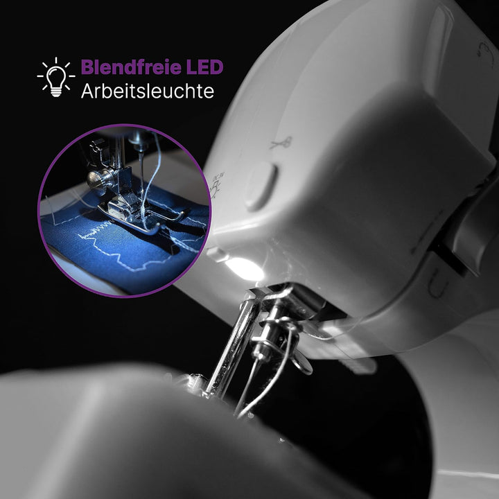 Bomann® Nähmaschine für Anfänger mit 12 Stichmustern | Sewing Machine mit Vor- u. Rückwärtsnähfunkti