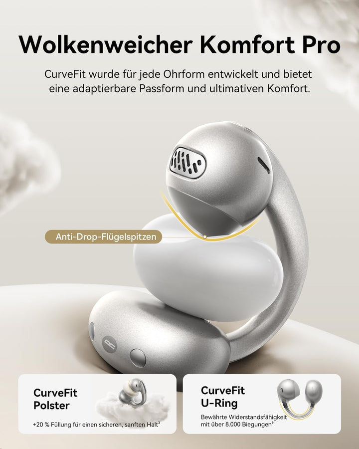 Baseus MC1 Pro Open Ear Kopfhörer, Ohrclip mit Beeindruckender Klang, Adaptiver Bassverstärkung, Blu