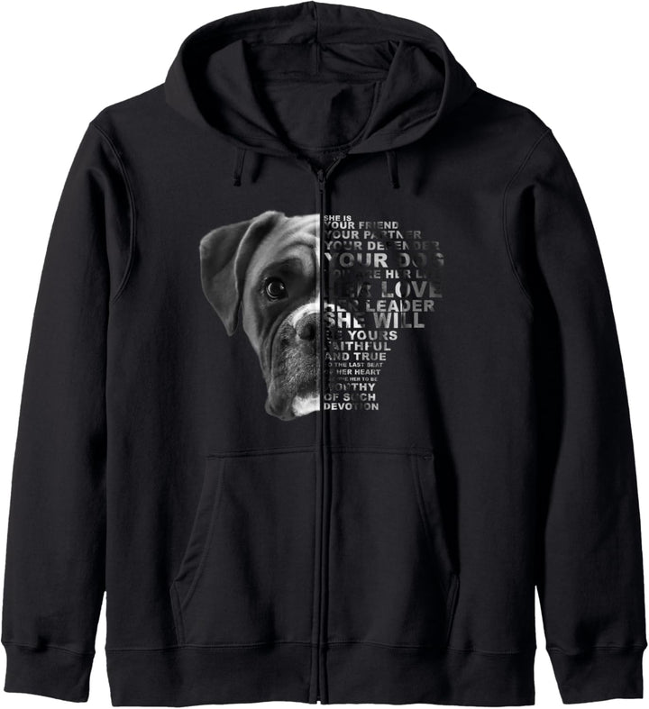 She Is Your Friend Your Partner Your Defender Your Dog Boxer Kapuzenjacke